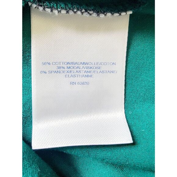 Lands End M/T Tartan Plaid Turtleneck Size M‎ Blue Green Shaped Fit Modal Cotton - Picture 7 of 7